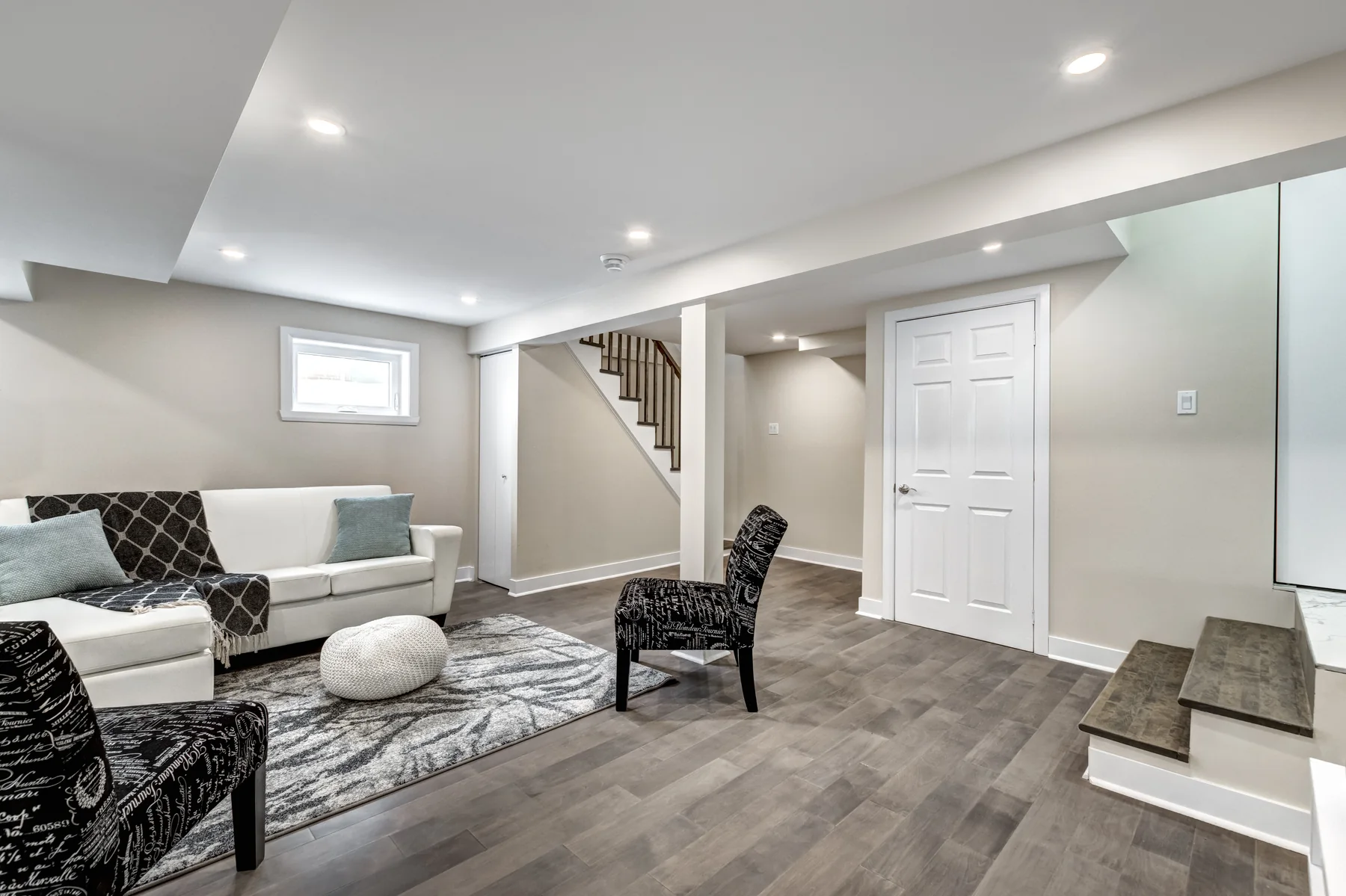 Renovated home interior with modern finishes